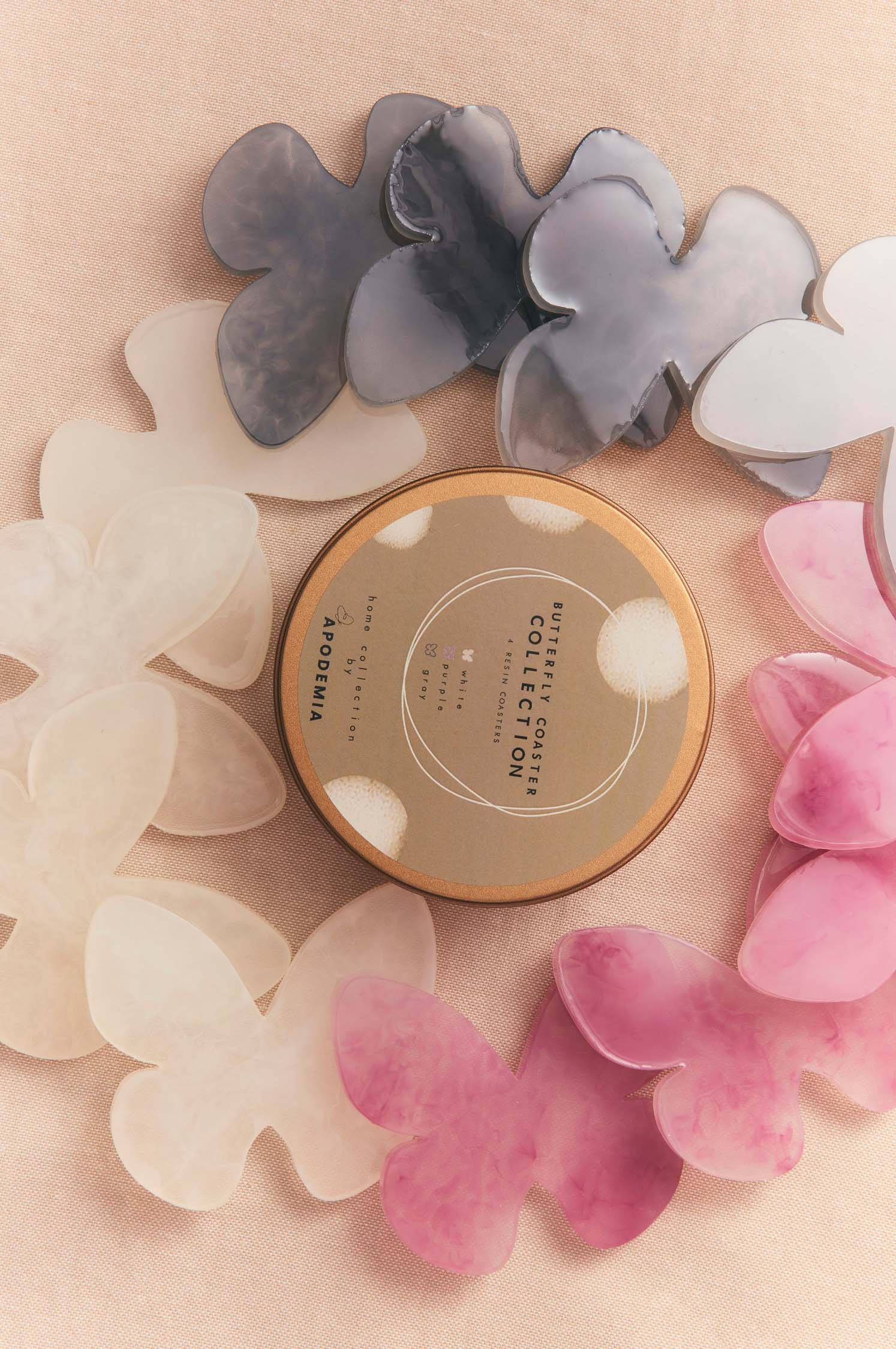 Pack 4 Posavasos Mariposa Blanco - Image 4